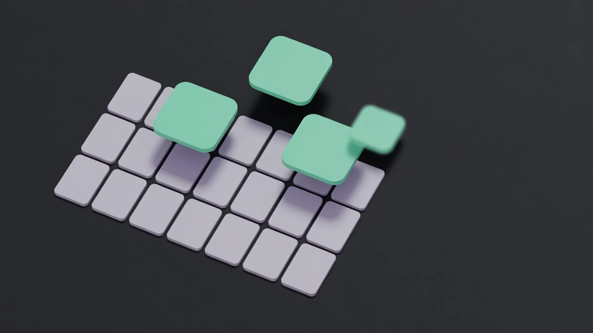 Abstract dark operator calendar grid with red accent blocks